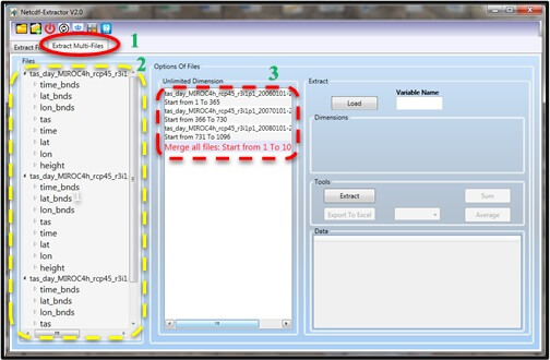 .nc file viewer- See the panel of files 