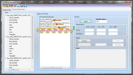 .nc file viewer- The Merge all files sentence in the Option of Files. 