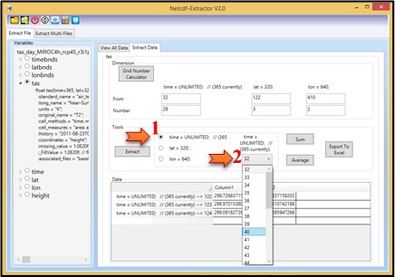 .nc file viewer- panel with other options.